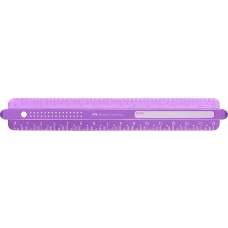 Faber-Castell Lineal 15 cm Sparkle bruchsicher, 1 Stück, 3-fach sortiert