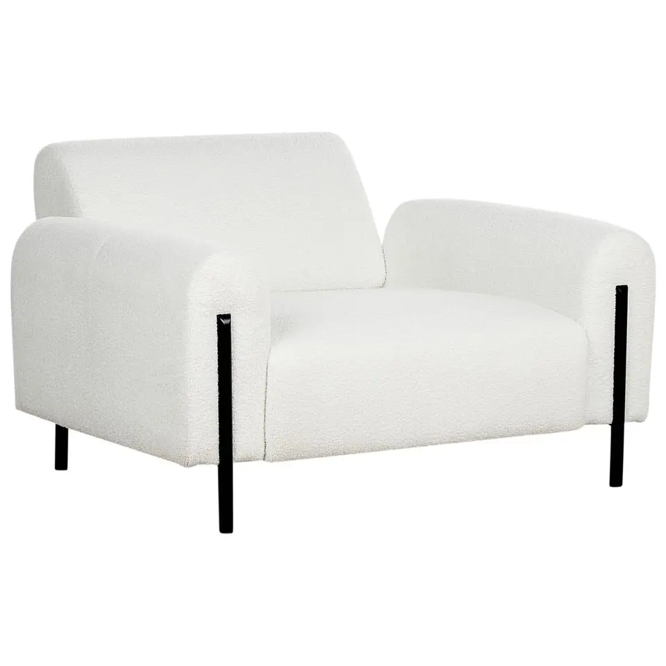 ASKIM - Fauteuil - Wit - Bouclé