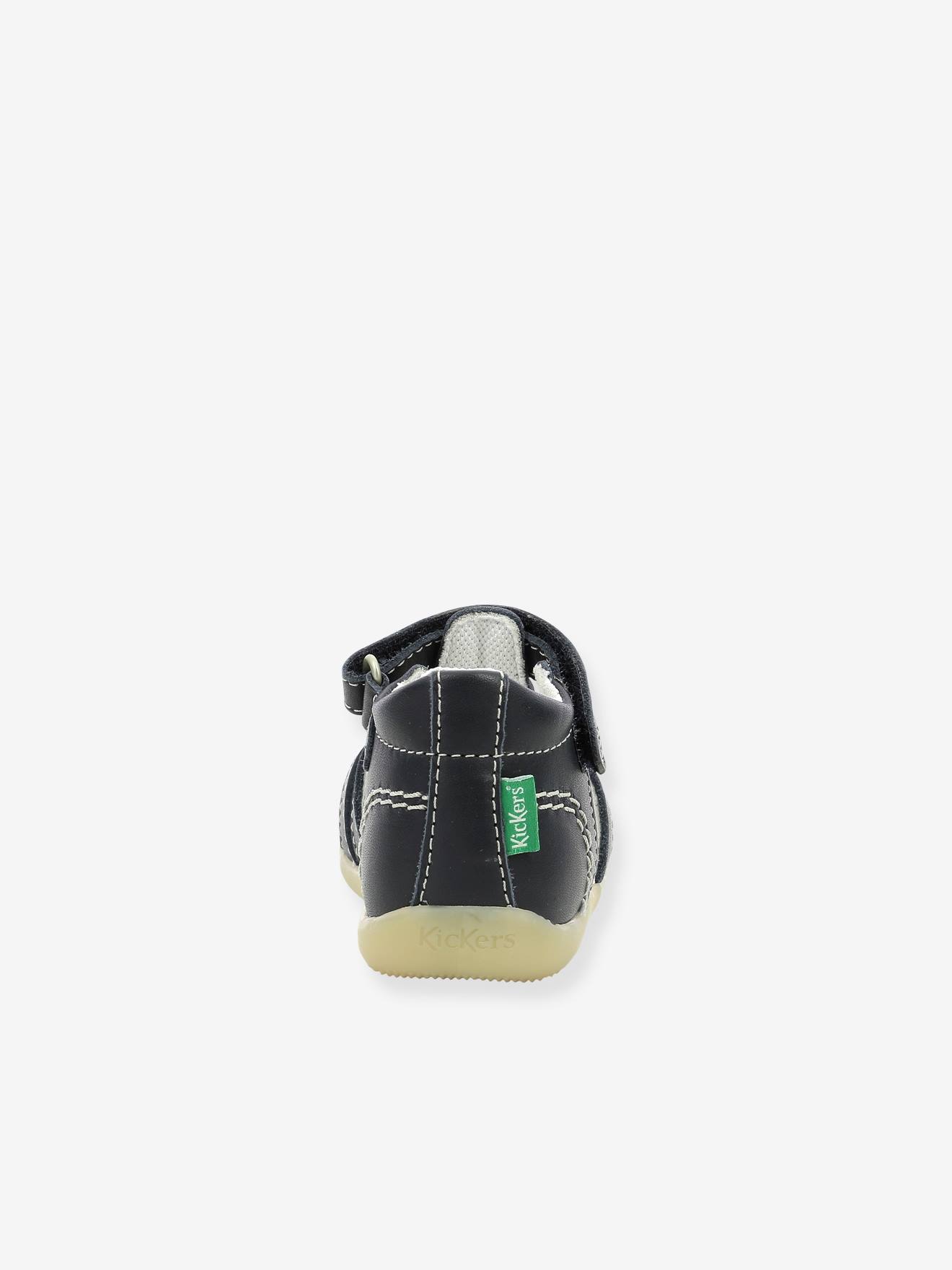 Sandálias de couro infantil KICKERS® Bigflo-2 Iconique Biboo, brancas