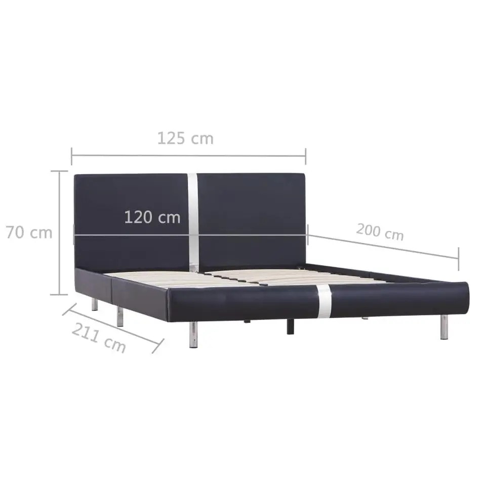 vidaXL - Bed frame met hoofdbord - Zwart - Kunstleer - 120x200 cm