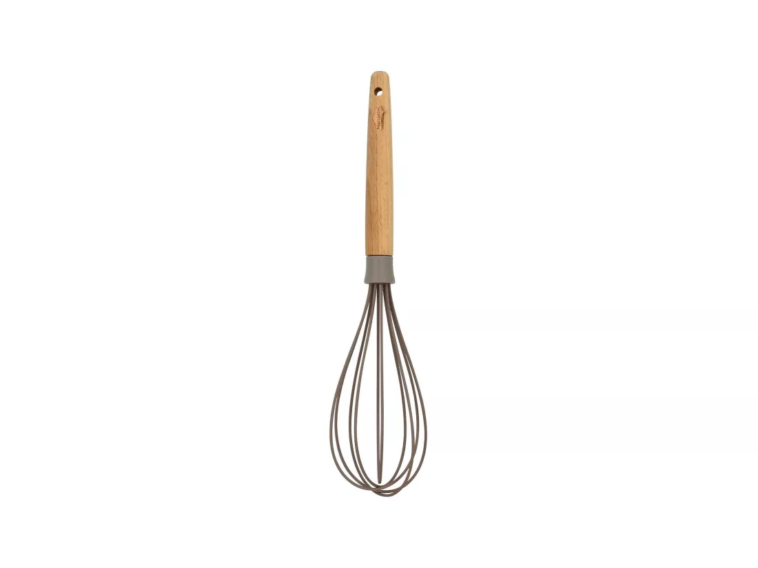 Menastyl - Fouet Eliott En Silicone Avec Manche En Bois De Hetre