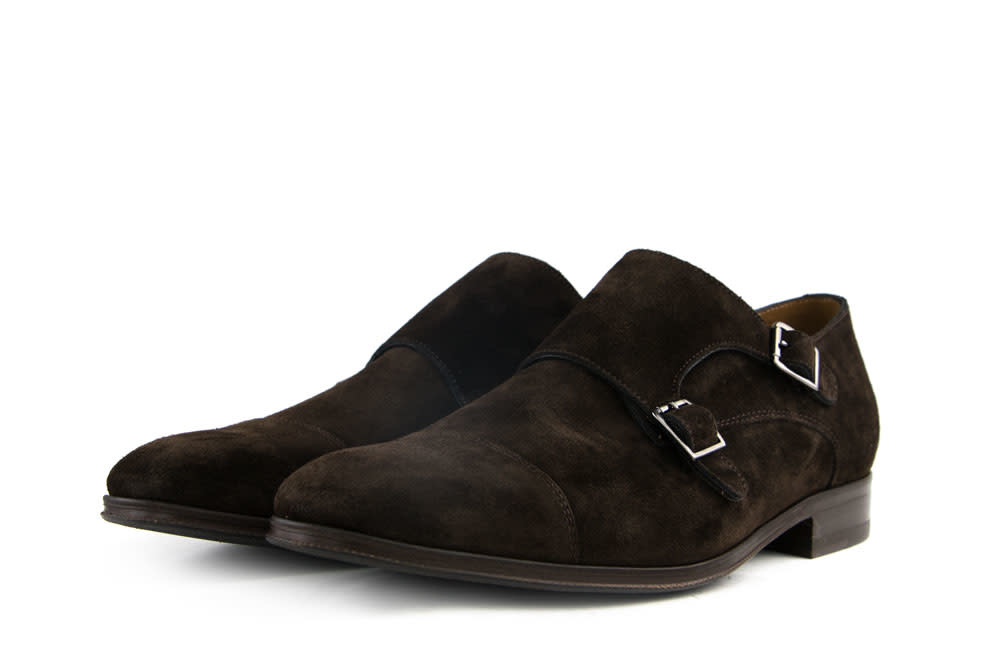 Van Bommel Gesp Dark Bruin Suede