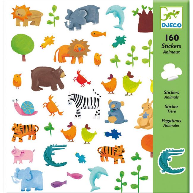 Stickers animaux 160 pièces Djeco