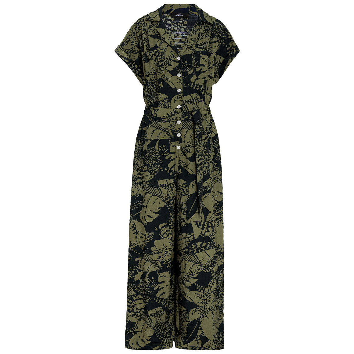 Gina Benotti Damen Jumpsuit mit Allover-Print oliv / schwarz