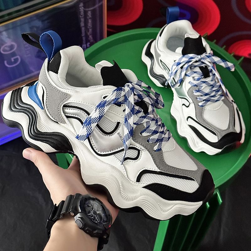 Tanzanite - Tweekleurige platform sneakers