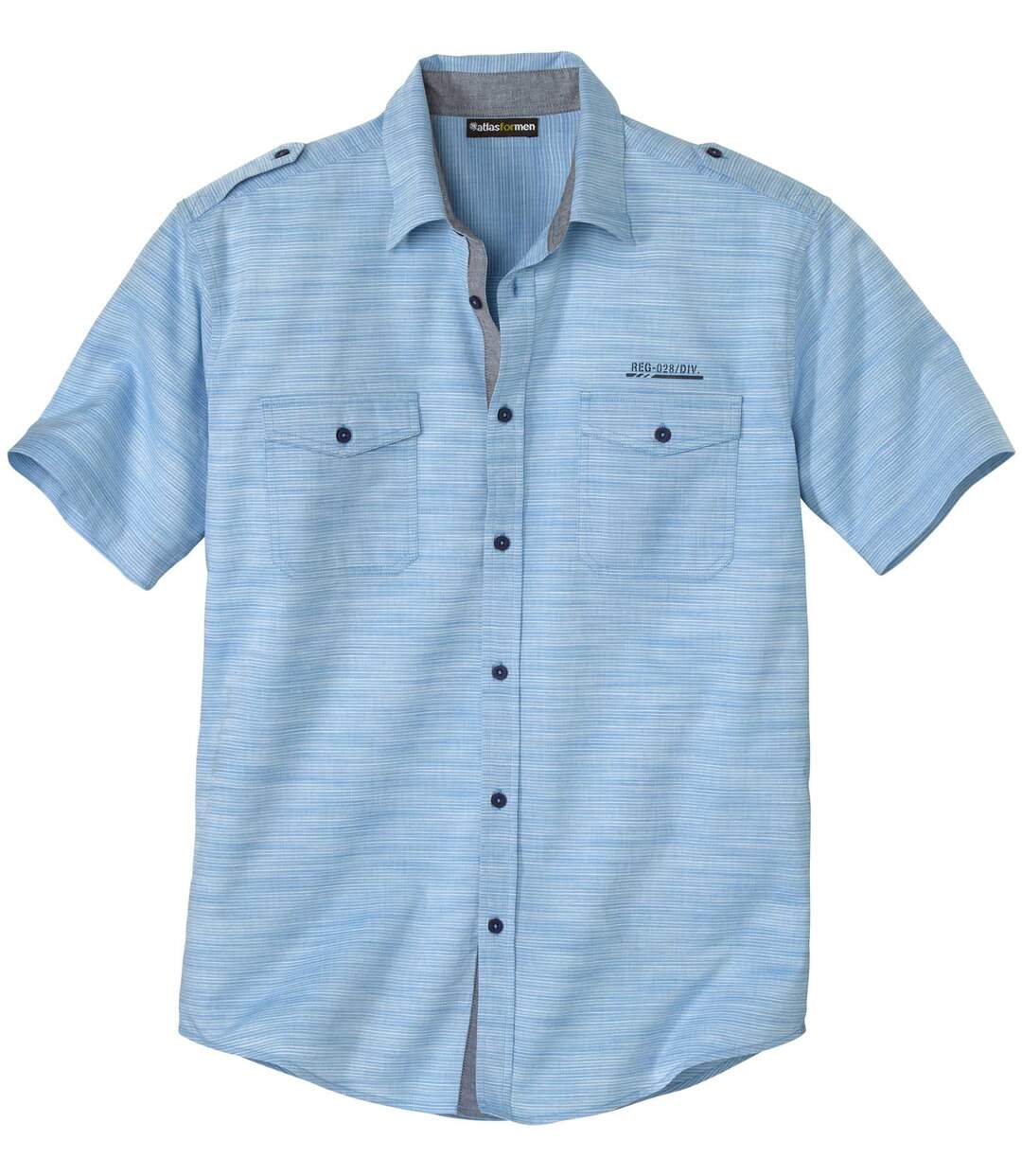 Chemisette en Coton Flammé Bleu Lagon