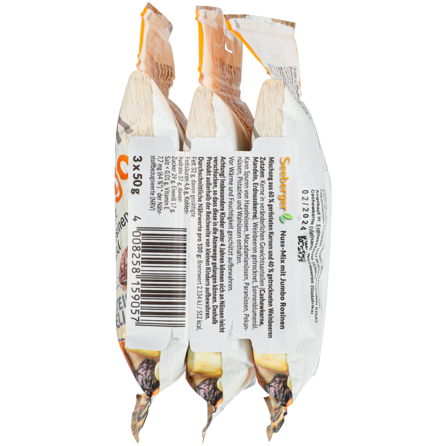 Seeberger Nuss Mix Jumbo Rosinen 3x50g