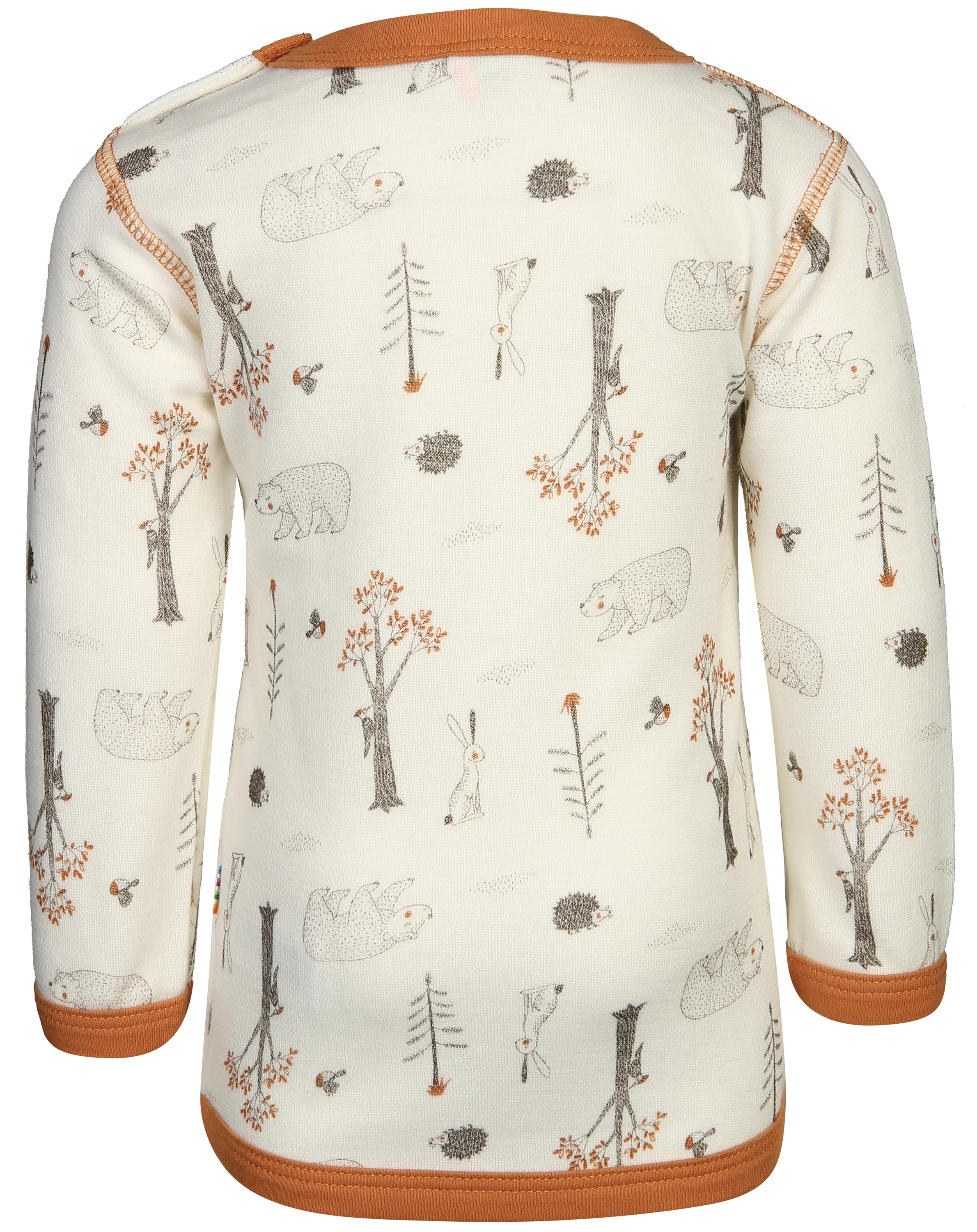 Langarmshirt 616 - WOOD AOP mit Wolle in copper