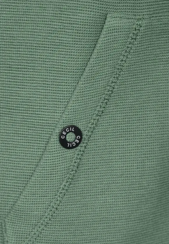 Kapuzen Sweatjacke - raw salvia green