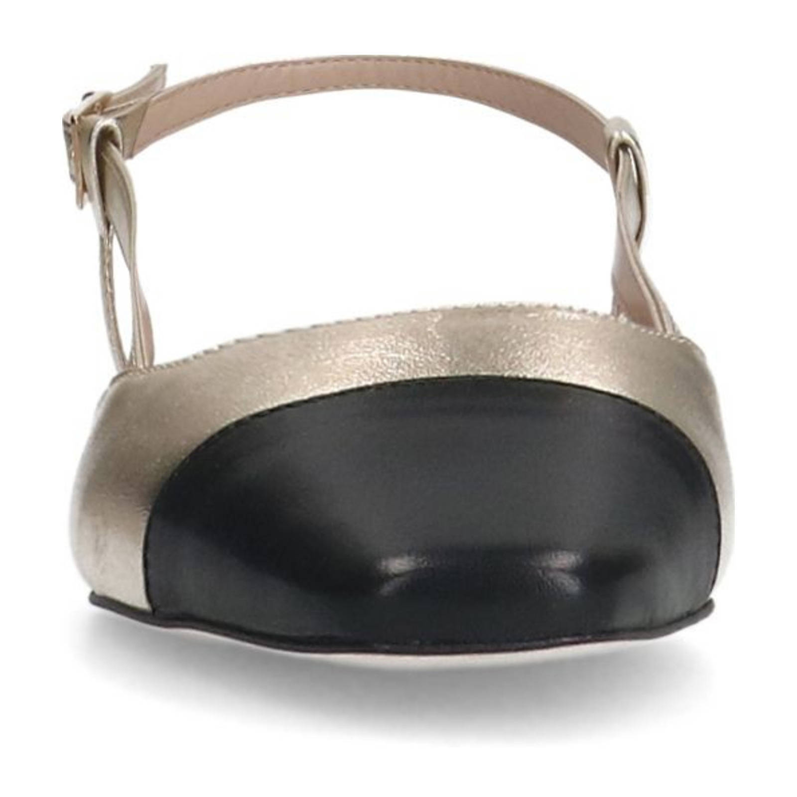 Sacha leren slingback loafers goud/zwart