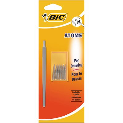 BIC Atome - Porte plume avec 6 plumes - disponible dans différentes couleurs