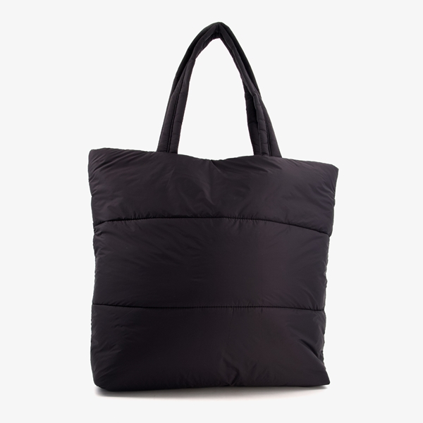 Puffer shopper schoudertas zwart