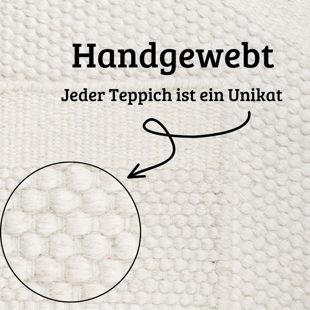GOODproduct Wollteppich »Wolltraum Pur« rund 10 mm Höhe Wendeteppich, handgewebt, Uni Farben, reine Wolle, Wohnzimmer