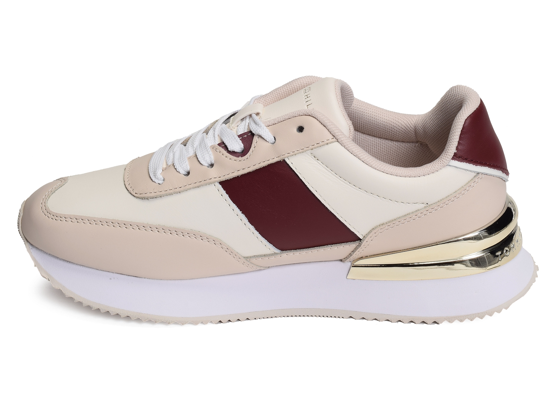 Th elevated feminine runner gld 7306 beige blanc