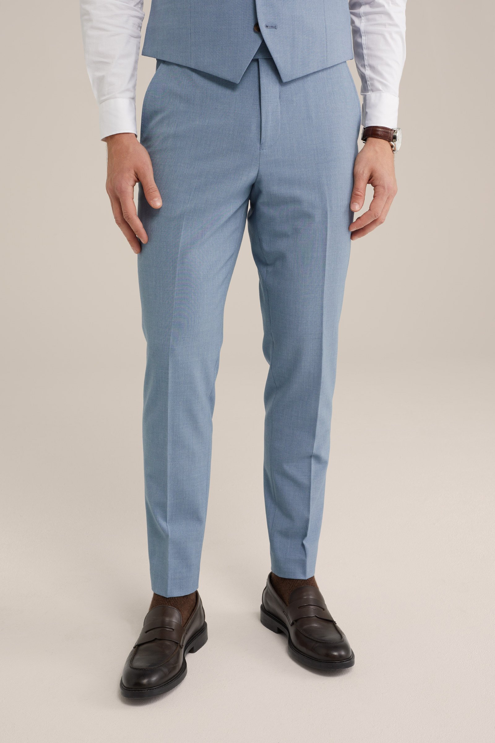 slim fit pantalon Fundamentals Grijsblauw