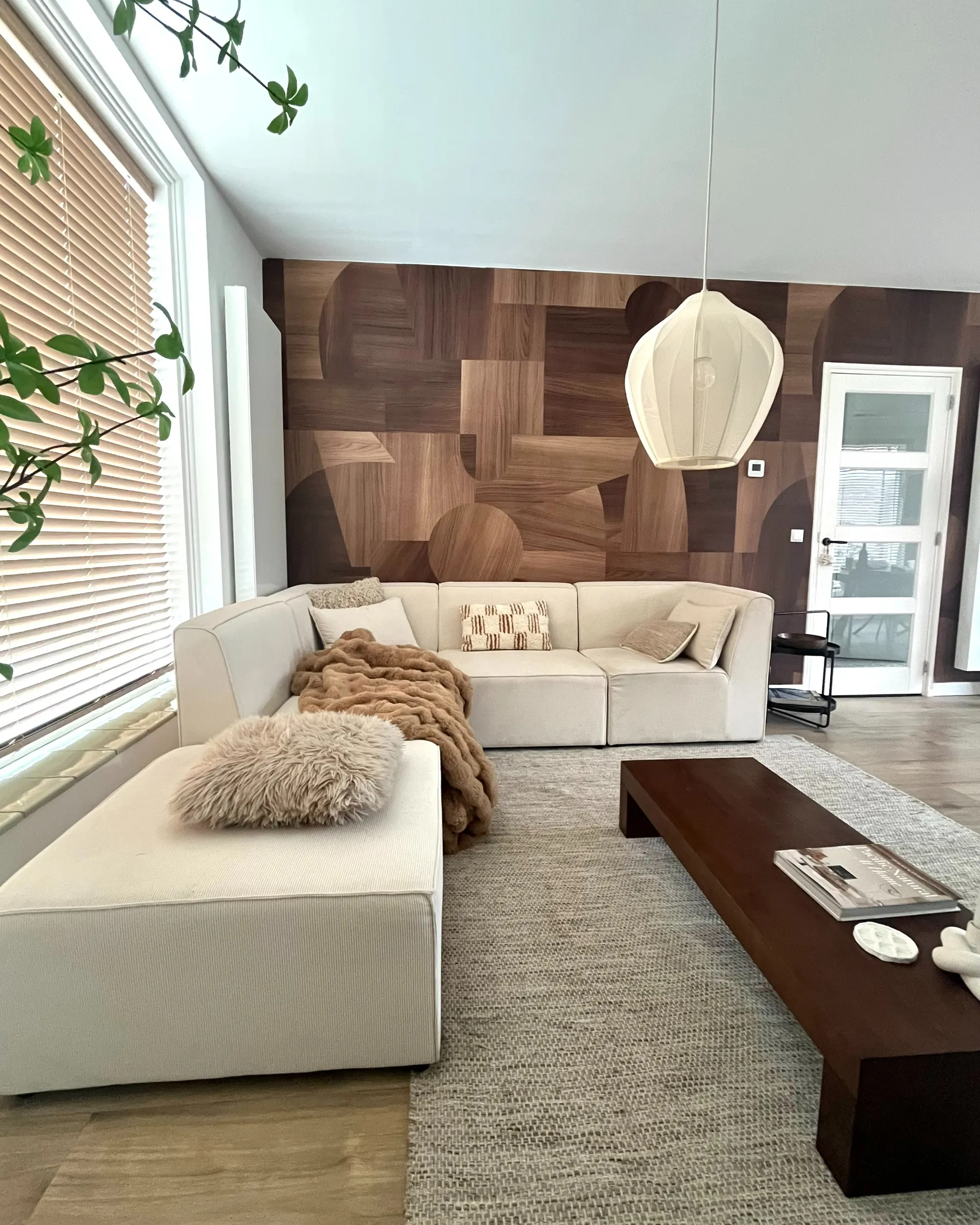 Modulaire bank 3-zits LEMVIG Corduroy Gebroken wit met ottomaan