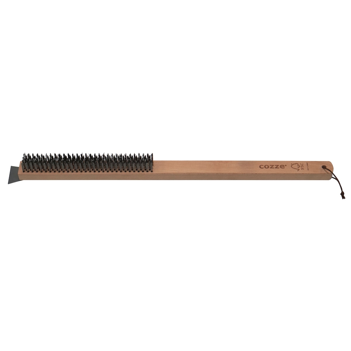 Cozze® stålbørste med skrape og trehåndtak 25 x 4,5 x 60 cm