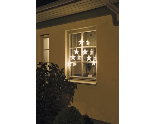 Konstsmide LED-lichtsnoergordijn, 7 sterren, 35 LED's, warm wit licht