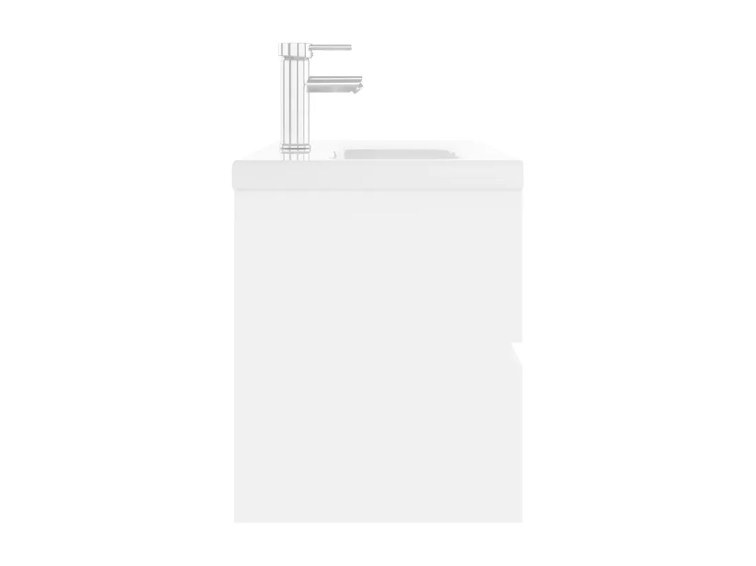 Armoire d'évier avec lavabo intégré blanc bois d'ingénierie