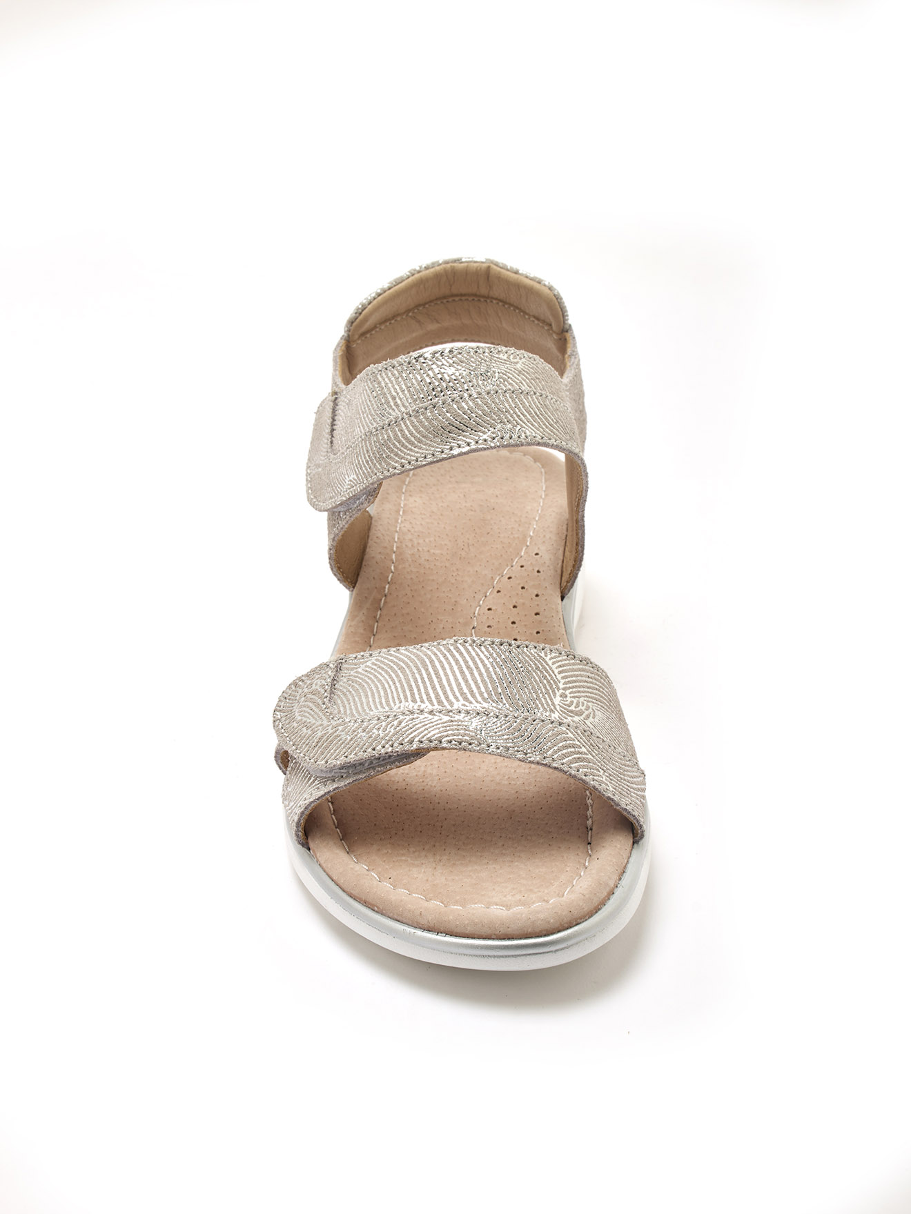 Sandales à scratchs cuir motifs irisés