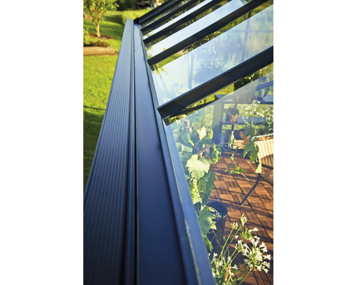 JULIANA Premium Kas 10,9 m² 3 mm Veiligheidsglas 296 x 368 cm Antraciet/Zwart