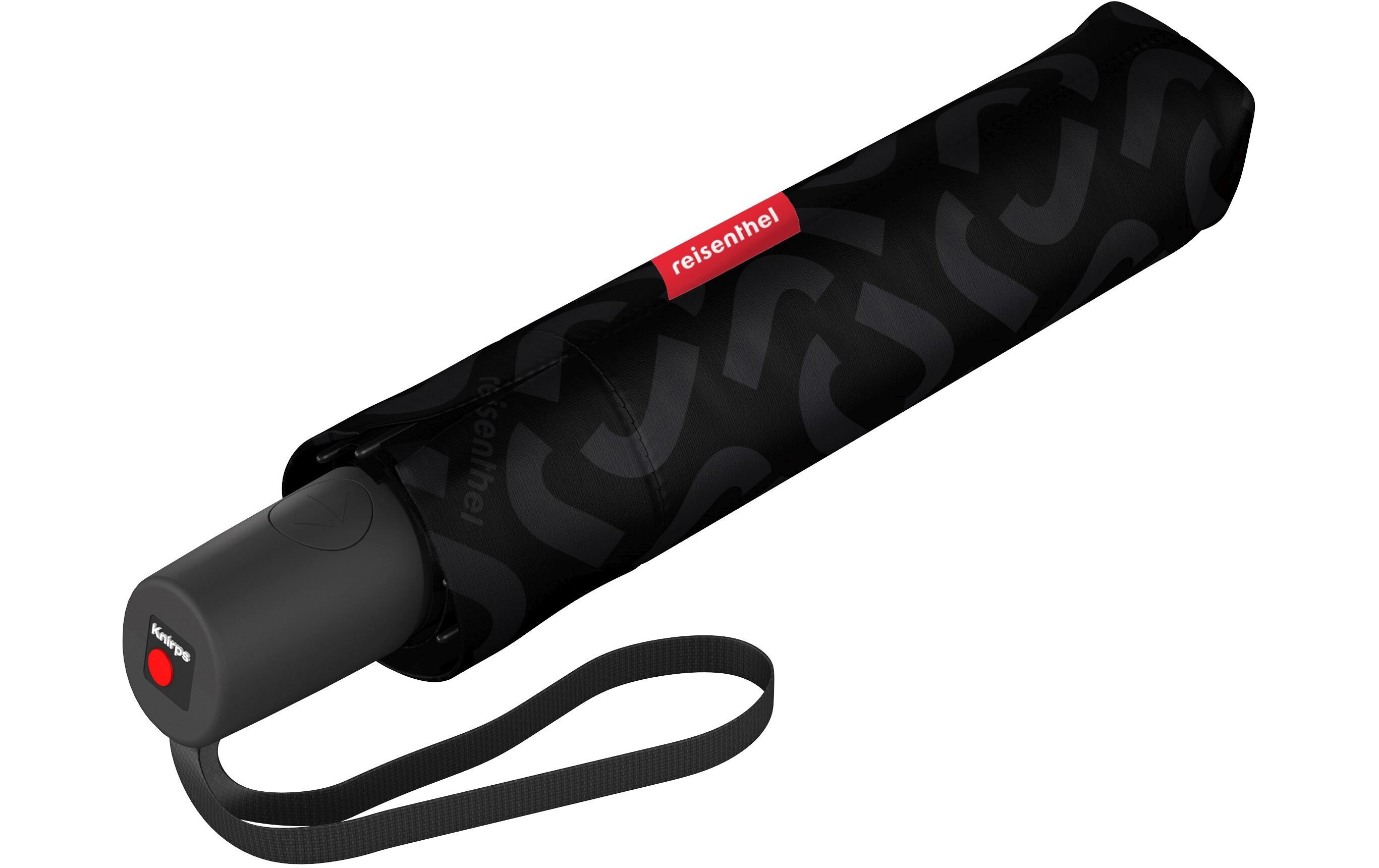 Schirm Pocket Duomatic Signature Black Hot PrintRegenschirm aus recyceltem PET