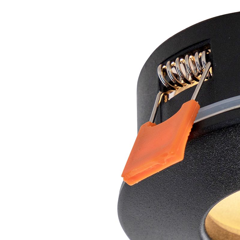 Moderne inbouwspot zwart GU10 50mm IP44 - Gap