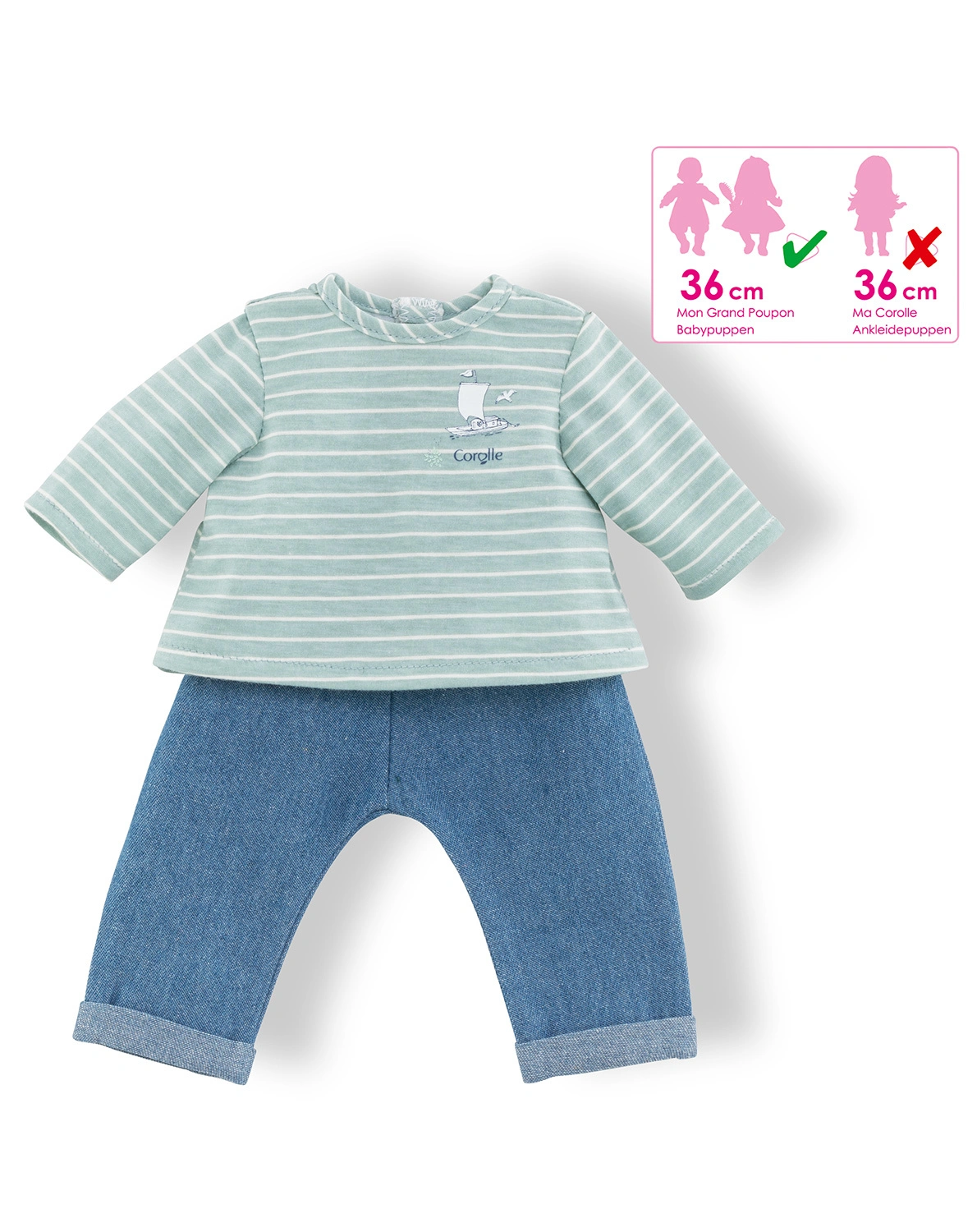 Puppenkleidung MON GRAND POUPON - JEANSOUTFIT LOIRE (36cm)