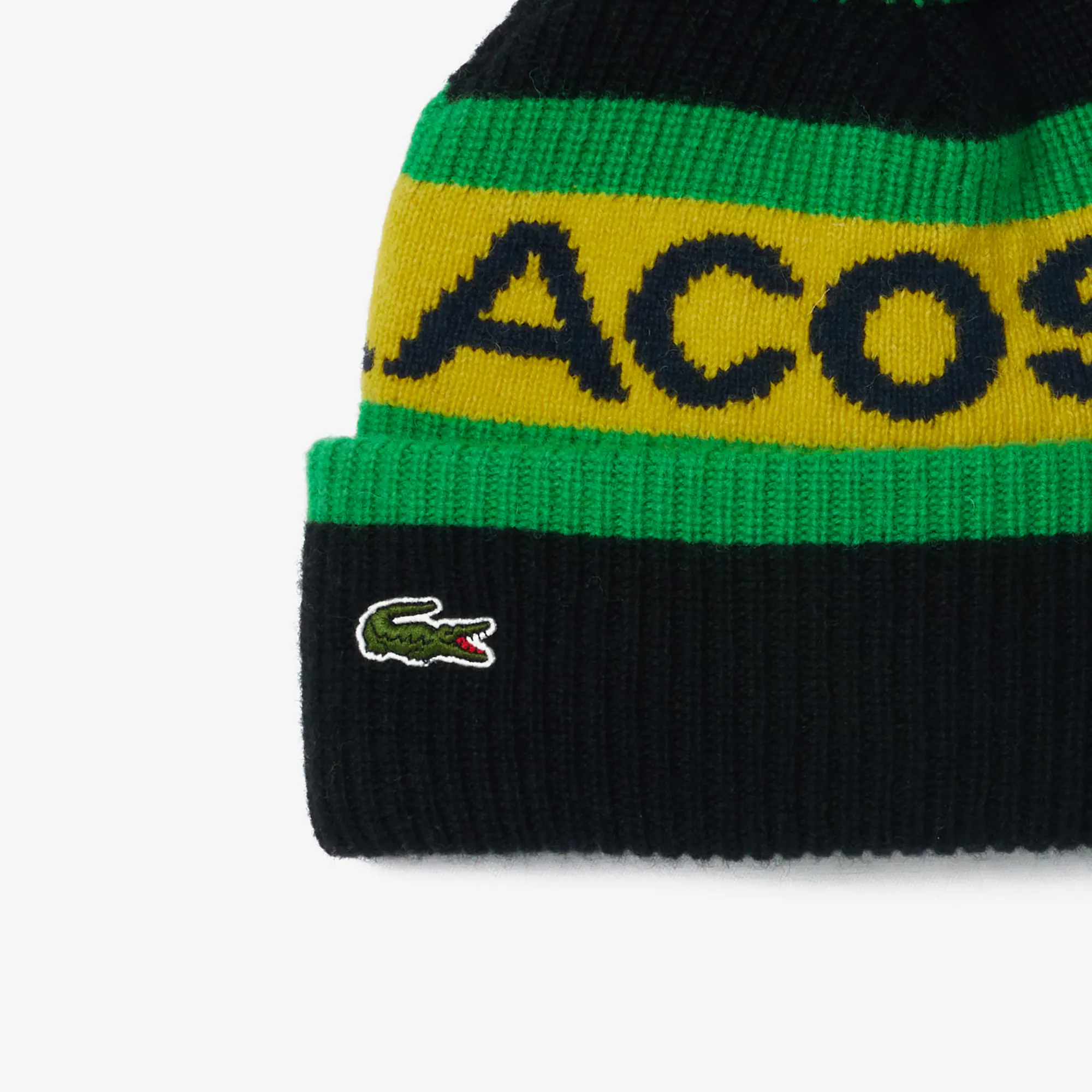 Woll-Beanie mit Logo und Pompon Mützen - Schwarz - Lacoste - Unisex
