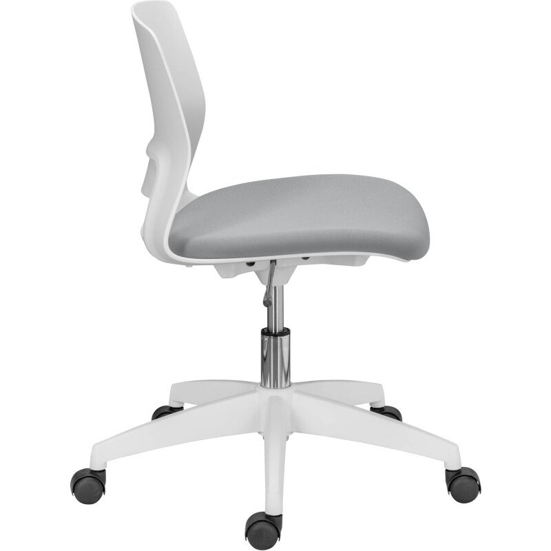 Chaise de bureau KAREL assise tissu - Pieds blanc