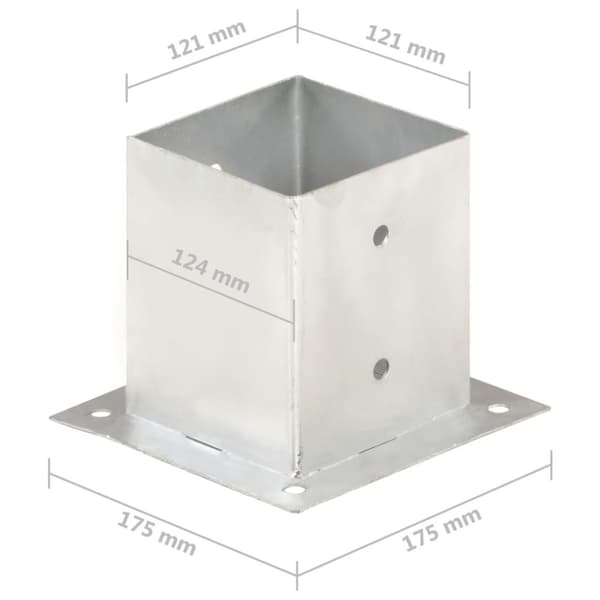 vidaXL Stolpeankere 4 stk galvanisert metall 121 mm