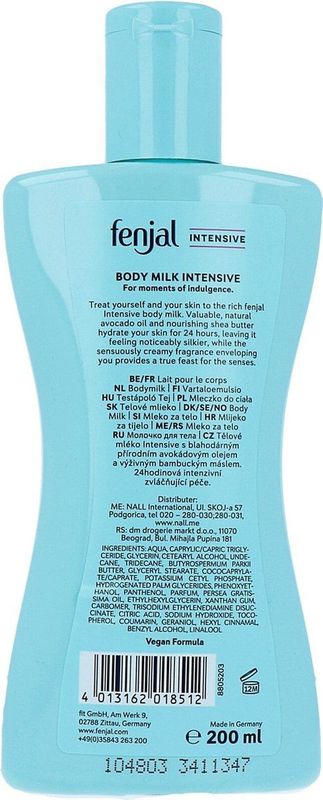 Fenjal - Intensive Body Milk - 200 ml - Avocado Olie - Sheaboter