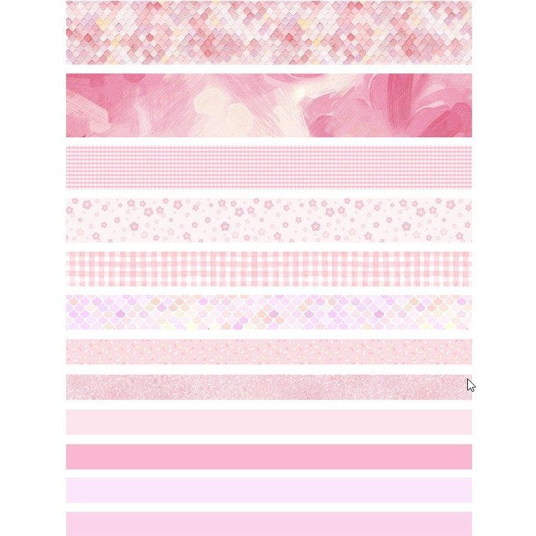 (12er Set) Washi Tape Deko Klebeband Bastel Masking Tape - Pink Party