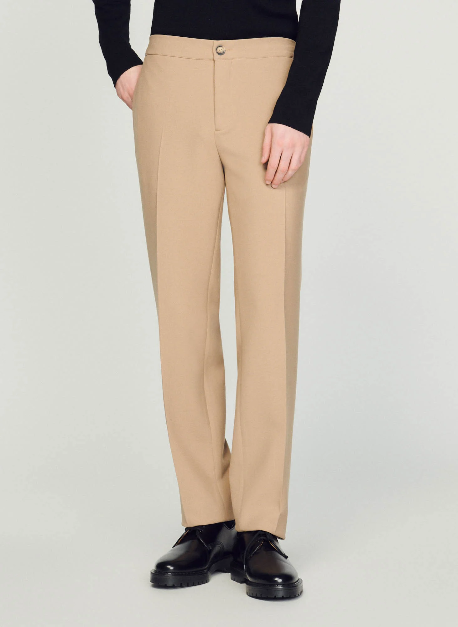 Pantalon droit| Beige
