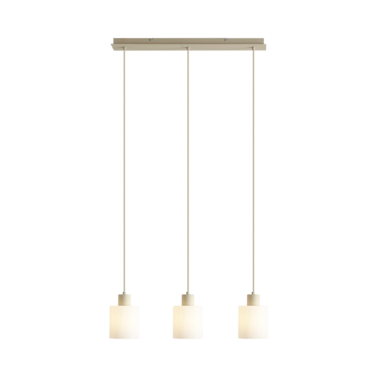 QAZQA Scandinavische hanglamp beige met wit glas 3-lichts - Wisp