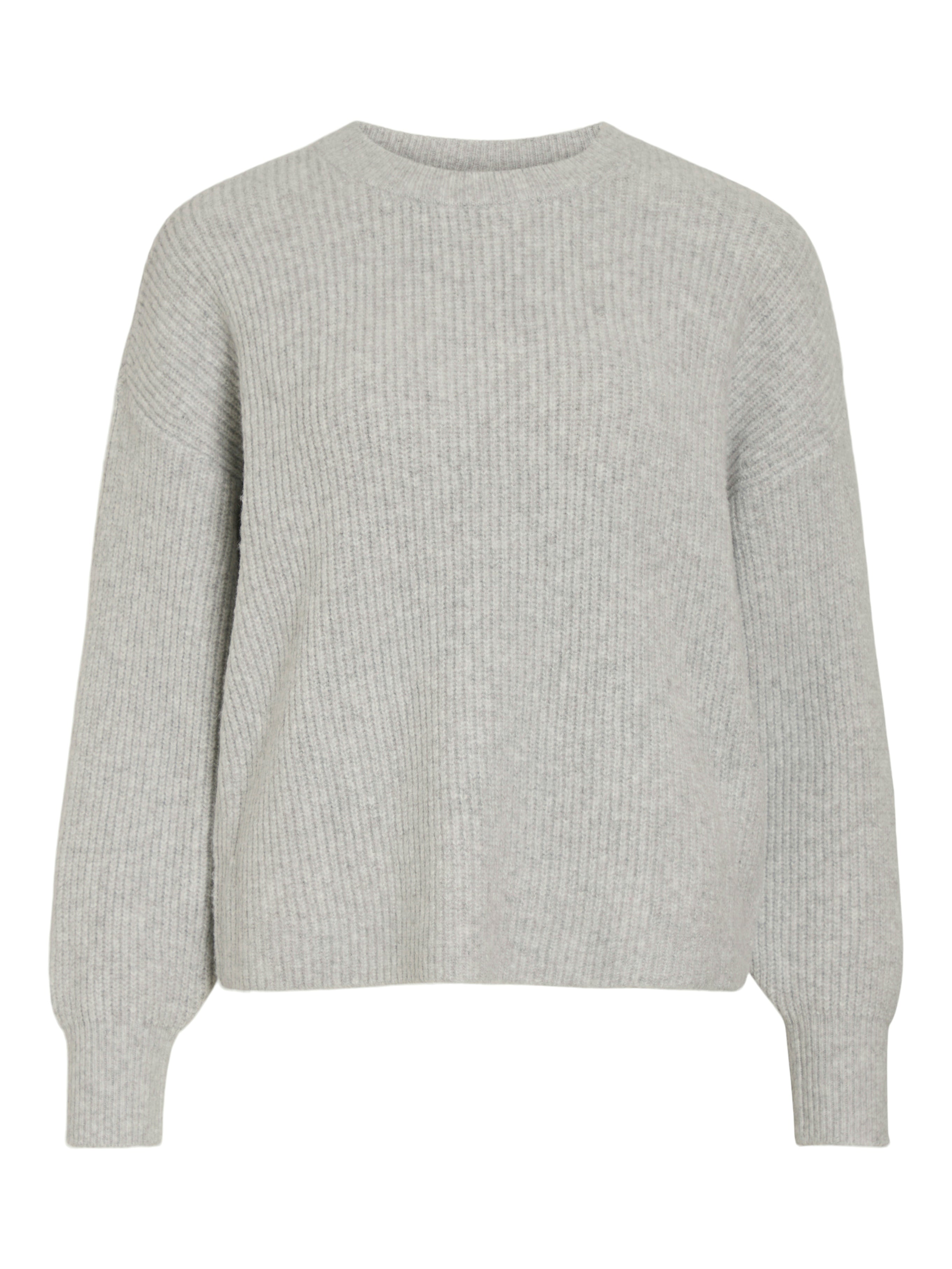 Vila  Vikachel O-Neck L/S striktrøje - Light Grey Melange