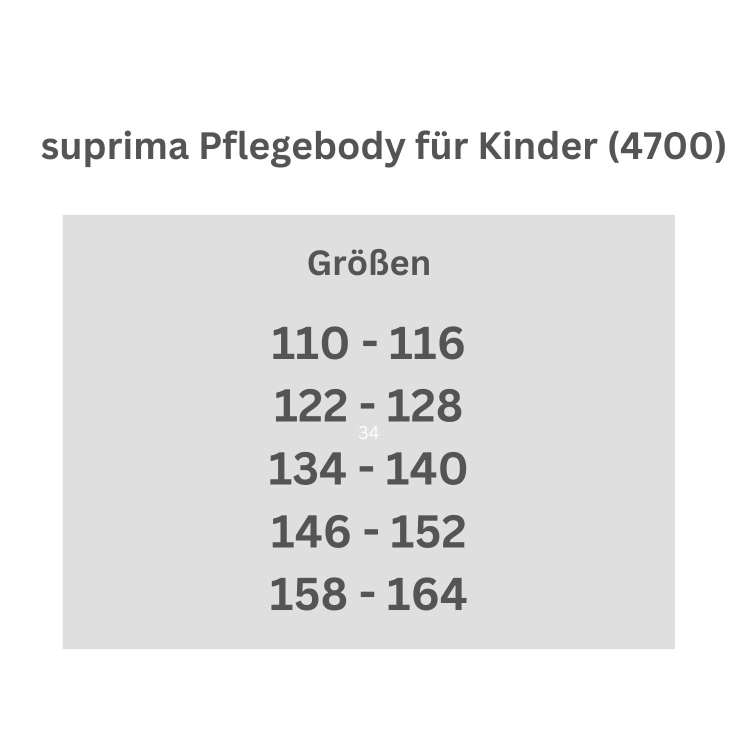 suprima 4700 Pflegebody für Kinder