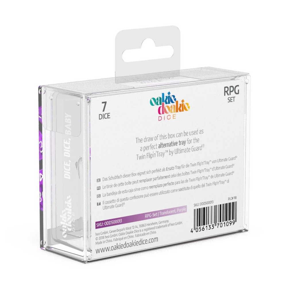 Oakie Doakie Dice dés RPG-Set Translucent - Violet (7)