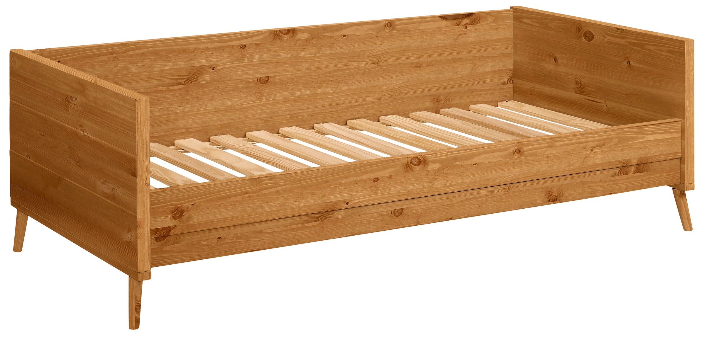 Lüttenhütt Jugendbett »Ellen« aus massivem Kiefernholz, in 2 verschiedenen Farben, mit Holzfüssen