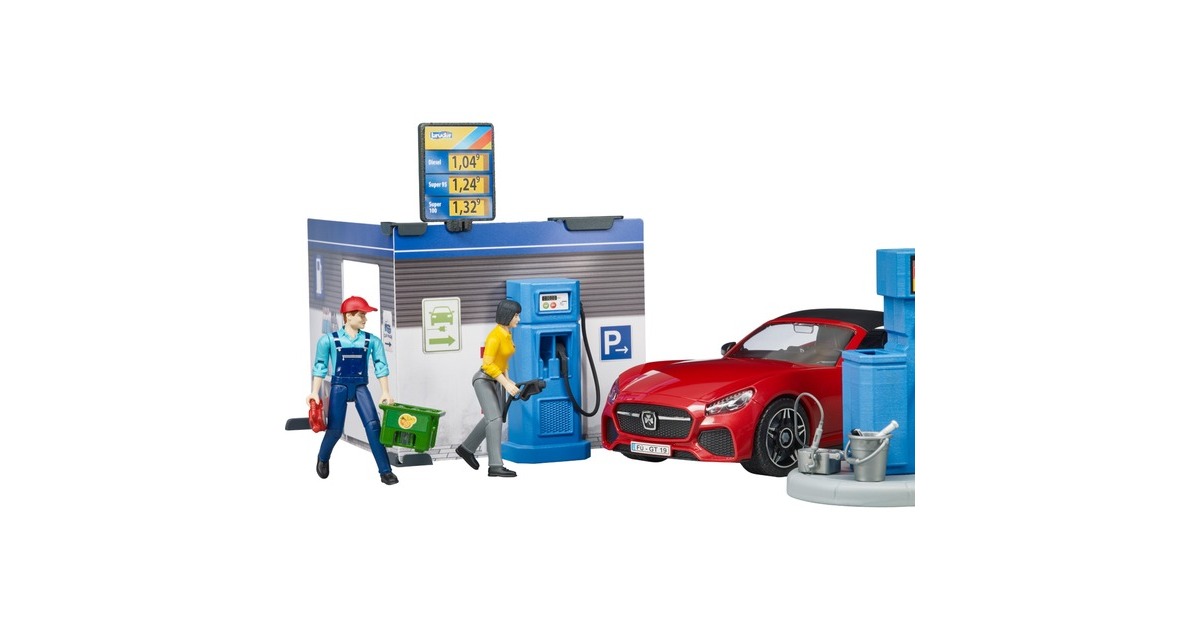 bruderbworld Tankstation en Carwash Speelfiguur  (62111)