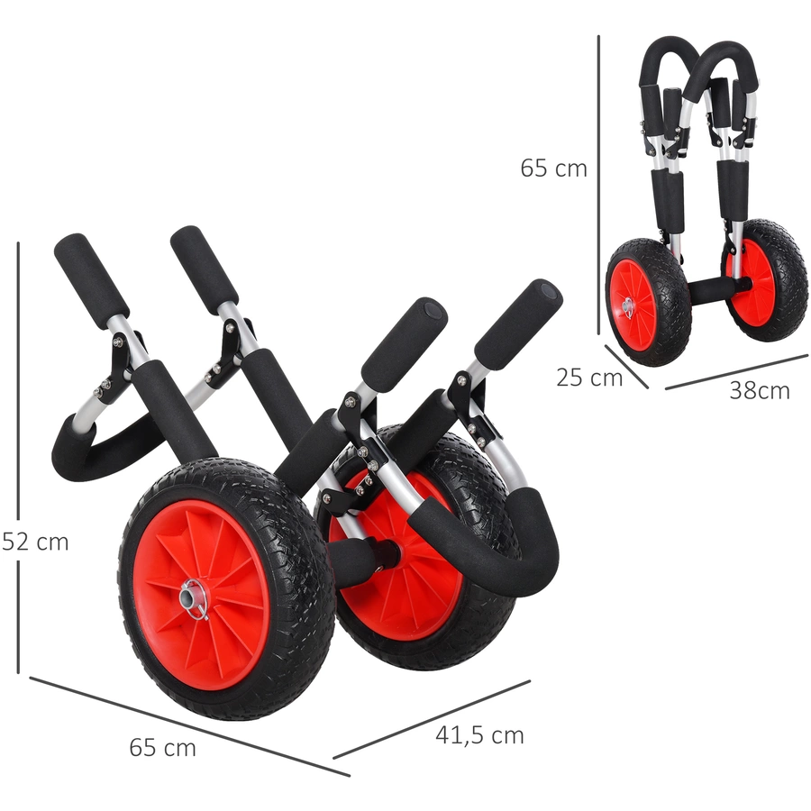 HOMCOM Surfwagen gepolstert silber, schwarz, rot