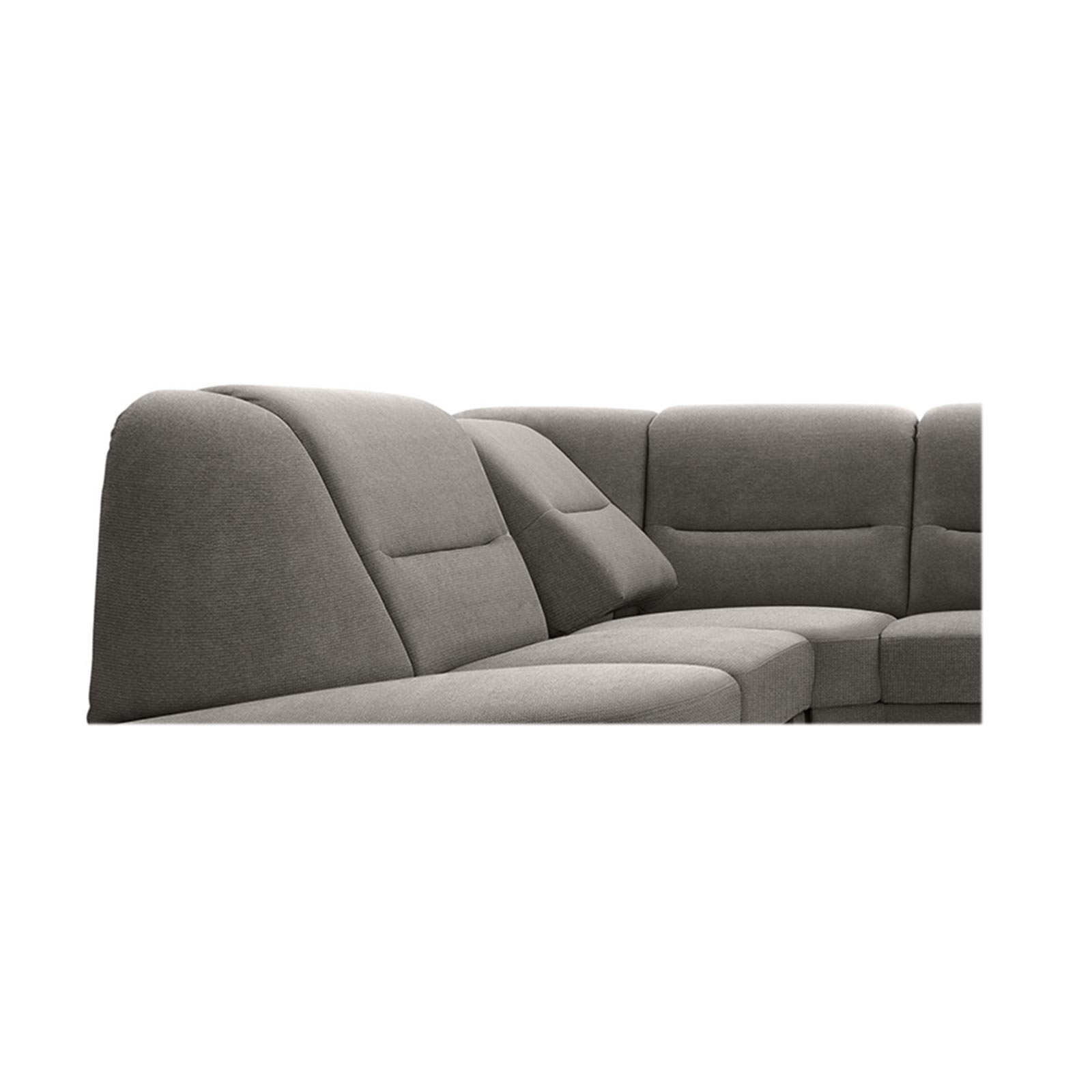 polsterpower Ecksofa - Belle grey - Basismodell - Ottomane links