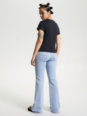 Camiseta de malha slim fit com logo essencial