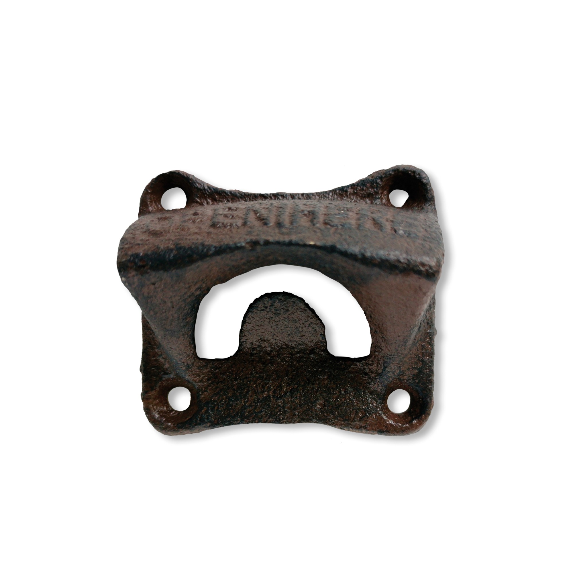 Flaschenöffner 'Open here', antik-braun, T 4 cm, B 6,5 cm, H 6 cm zu 4,00