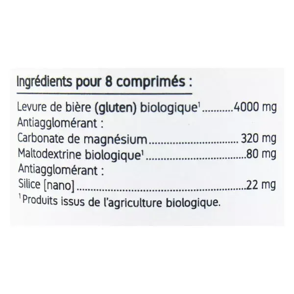 Levedura de cerveja orgânica e ecológica Nat & Form, 200 comprimidos.
