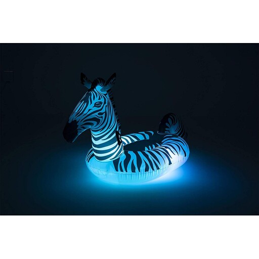 Boia gigante de PVC em formato de zebra, preta e branca, 254 x 142 cm