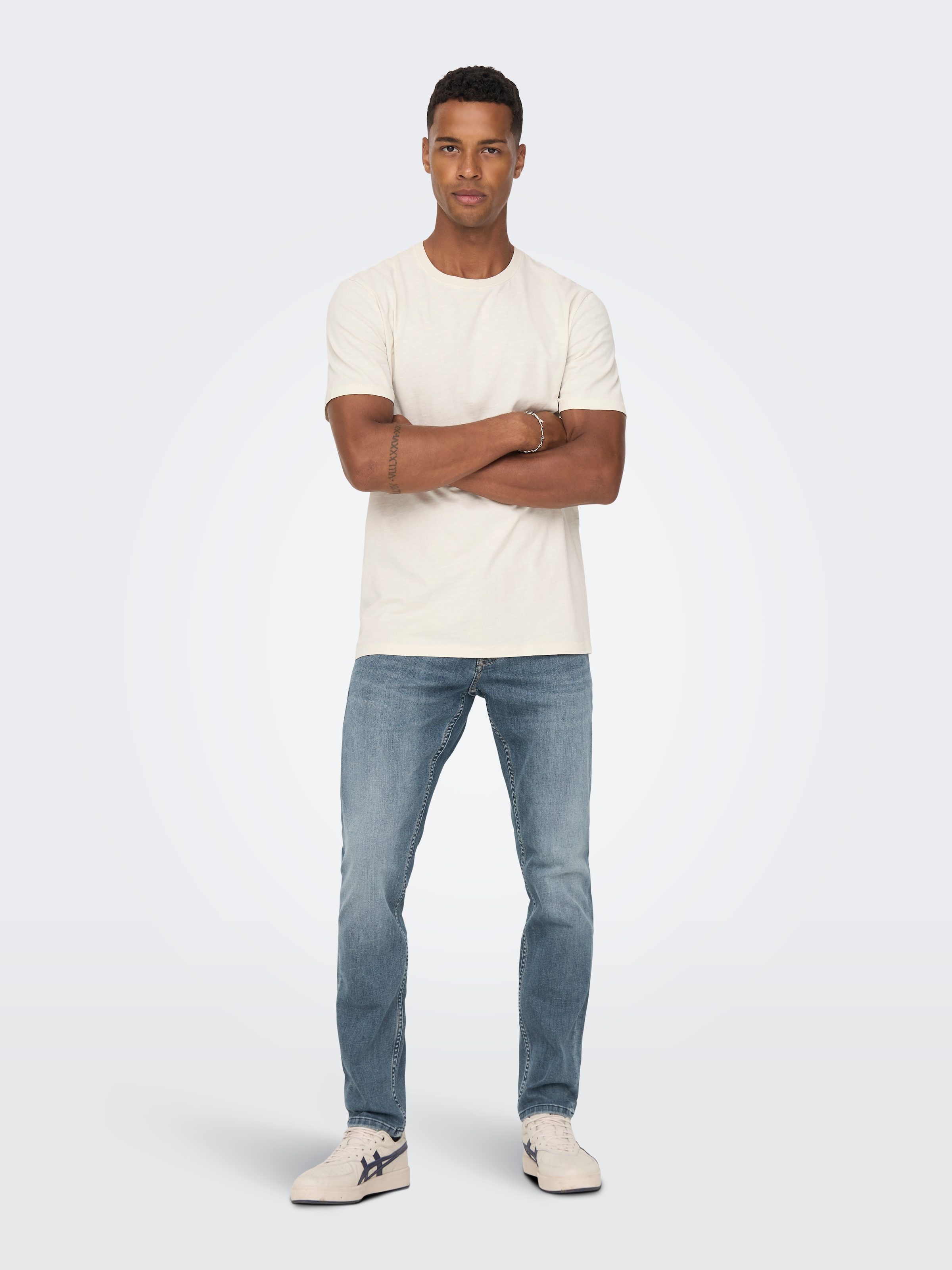 ONLY & SONS Slim-fit-Jeans »OS ONSLOOM SLIM BLUE GREY 40«, mit Destroyed Effekt