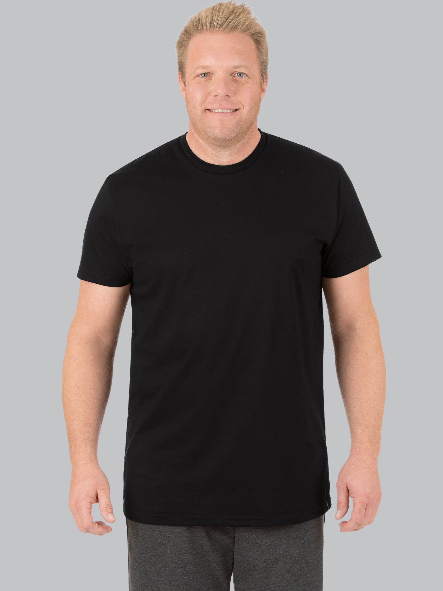 Slim Fit T-Shirt aus DELUXE Baumwolle Schwarz