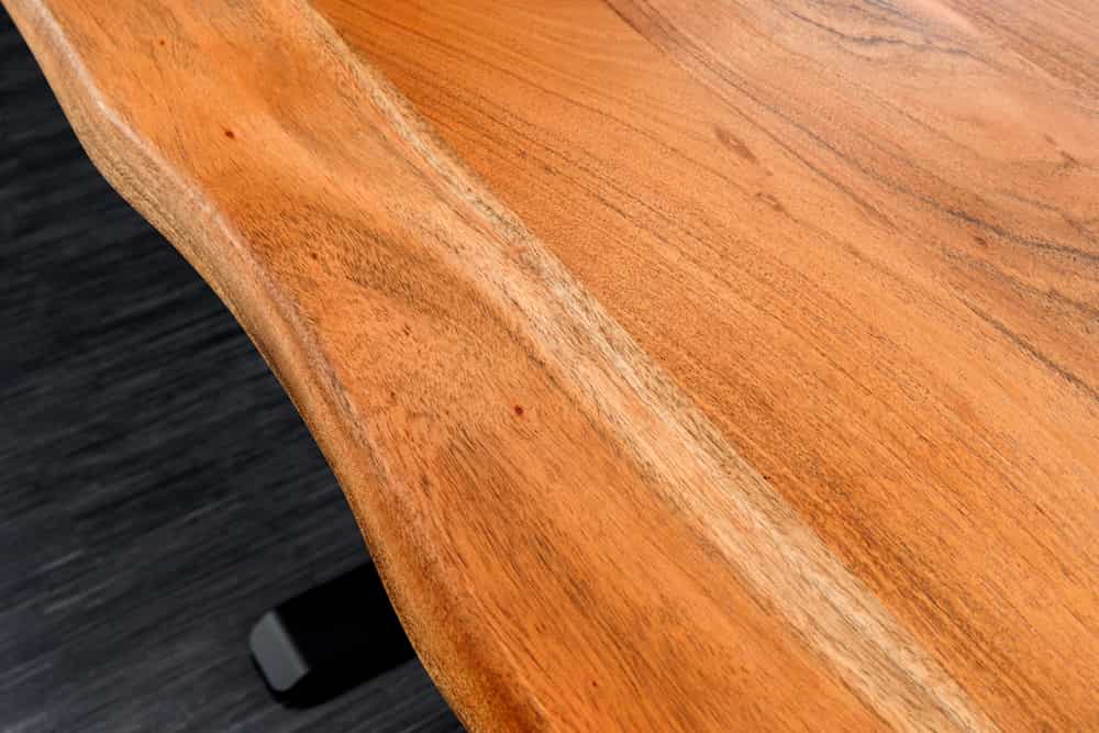 Höhenverstellbarer Schreibtisch MAMMUT 180cm Akazie Massivholz Baumkante handmade