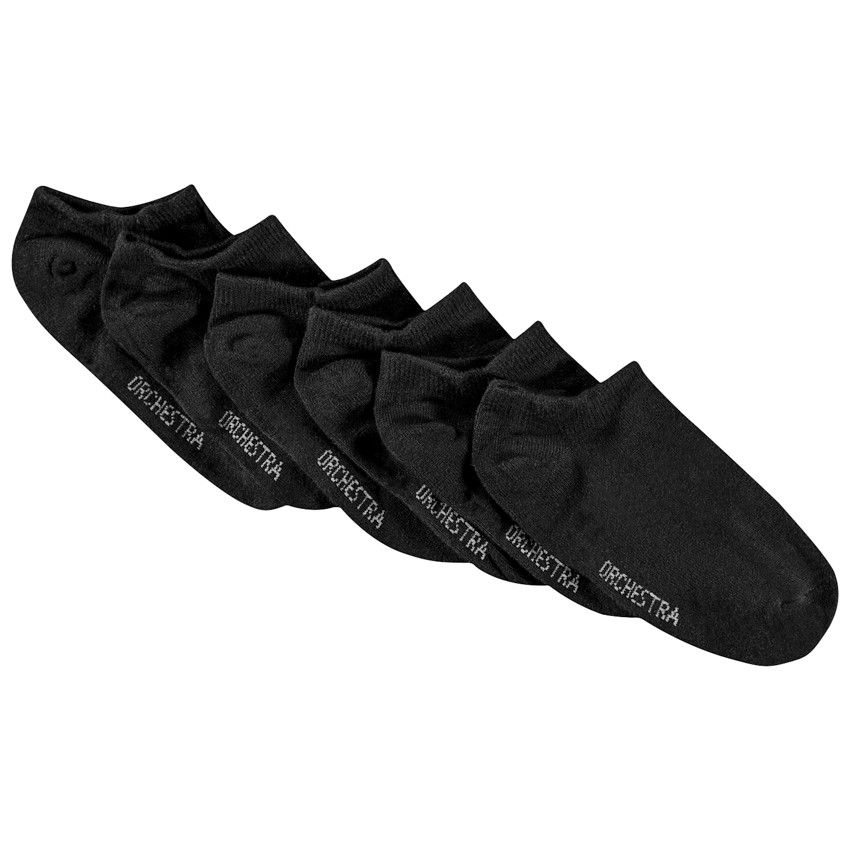 Lot de 6 paires de chaussettes courtes noires assorties pour enfant fille - Noir